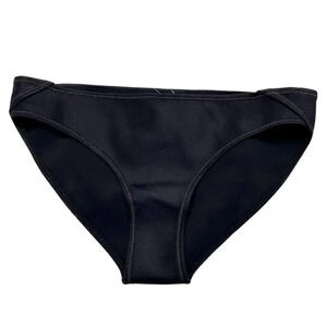 Ashley Graham x Swimsuits for All Black Scuba Bikini Bottom 10 NWT Gold Stitch